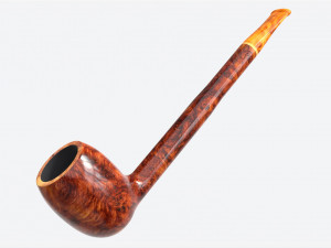 Smoking Pipe Straight Briar Wood 02 3D Model