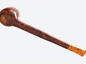 Smoking Pipe Straight Briar Wood 02 3D-Modell