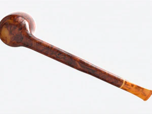 Smoking Pipe Straight Briar Wood 02 3D Model