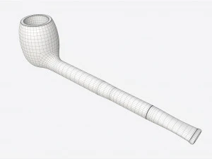 Smoking Pipe Straight Briar Wood 02 3D Model