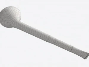 Smoking Pipe Straight Briar Wood 02 3D Model