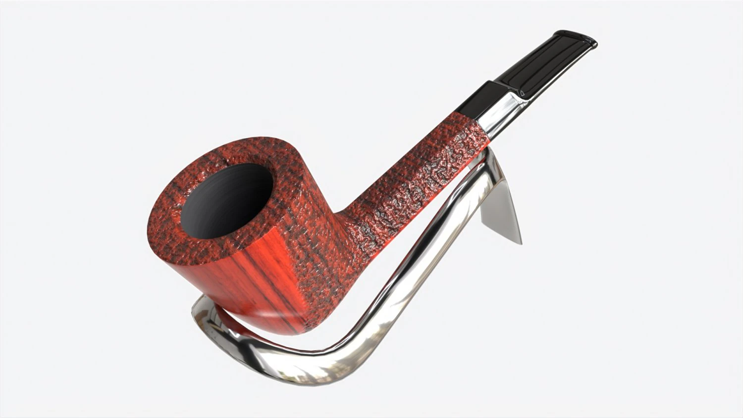 Smoking Pipe Straight Briar Wood 03 3D Model .c4d .max .obj .3ds .fbx .stl .blend