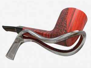 Smoking Pipe Straight Briar Wood 03 3D Model