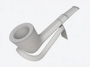 Smoking Pipe Straight Briar Wood 03 3D Model