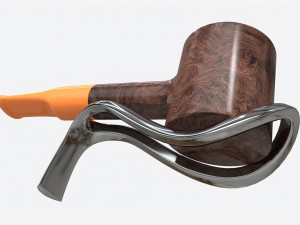 Smoking Pipe Straight Briar Wood 04 3D Модель