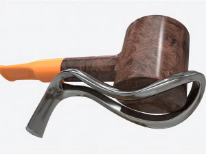 Smoking Pipe Straight Briar Wood 04 3D Model