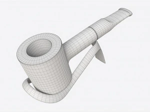 Smoking Pipe Straight Briar Wood 04 3D Model