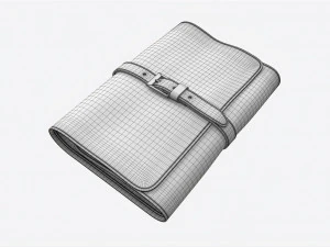 Smoking Pipe Travel Bag Leather Folded 3D Model