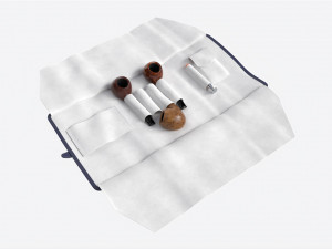 Smoking Pipe Travel Bag Leather Unfolded Modelo 3D