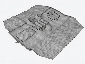 Smoking Pipe Travel Bag Leather Unfolded 3D Model