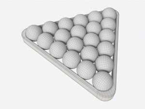 Snooker Ball Set with Triangle 3D Model