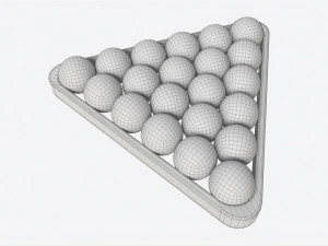 Snooker Ball Set with Triangle 3D Model