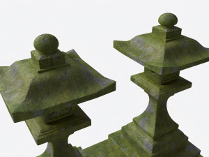 Stone Moss Temple Lantern Modelo 3D