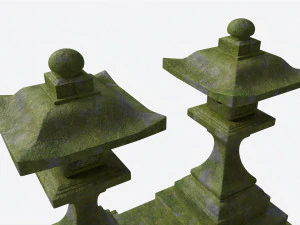 石苔寺の灯籠 3Dモデル