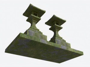 Stone Moss Temple Lantern Modelo 3D