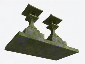 石苔寺の灯籠 3Dモデル