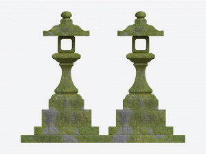 Stone Moss Temple Lantern Modelo 3D