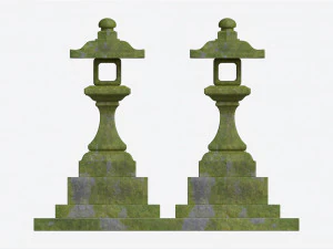 石苔寺の灯籠 3Dモデル