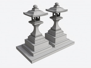 Stone Moss Temple Lantern Modelo 3D