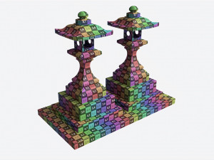 Stone Moss Temple Lantern Modelo 3D