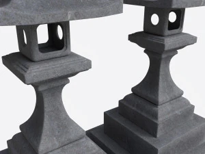 Stone Temple Lantern 3D Model