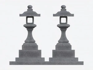 Stone Temple Lantern 3D Model