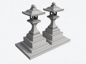 Stone Temple Lantern 3D Model