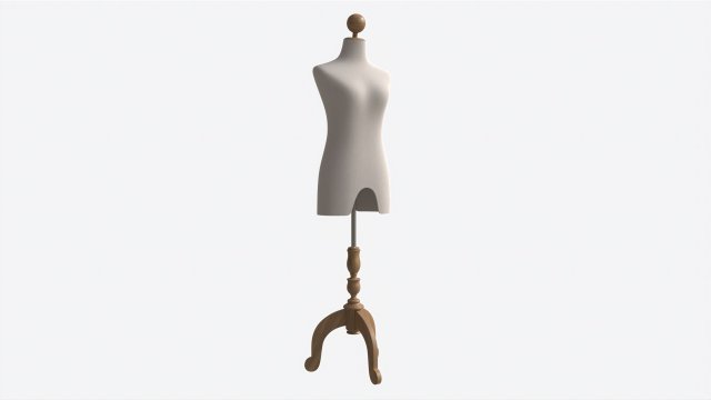 Upper Body Female Mannequin on wooden tripod Modelo 3D .c4d .max .obj .3ds .fbx .stl .blend 
