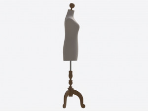 Upper Body Female Mannequin on wooden tripod Modelo 3D