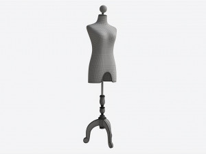 Upper Body Female Mannequin on wooden tripod Modelo 3D