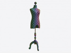 Upper Body Female Mannequin on wooden tripod Modelo 3D