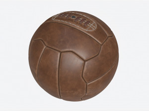 Vintage Leather Soccer Ball Model 3D