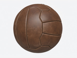 Vintage Leather Soccer Ball Model 3D
