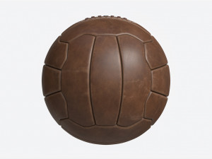 Vintage Leather Soccer Ball Model 3D