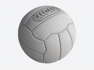 Vintage Leather Soccer Ball Model 3D