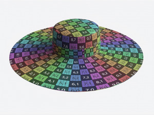 Wide Brim Straw Hat for Women 3D Модель