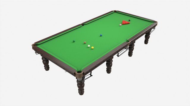 Billiard Snooker Table Full 01 3D Model .c4d .max .obj .3ds .fbx .stl .blend 