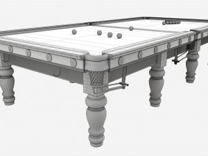 Billiard Snooker Table Full 01 3D Model