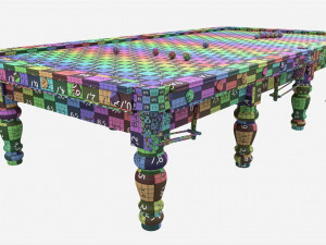 Billiard Snooker Table Full 01 3D Model