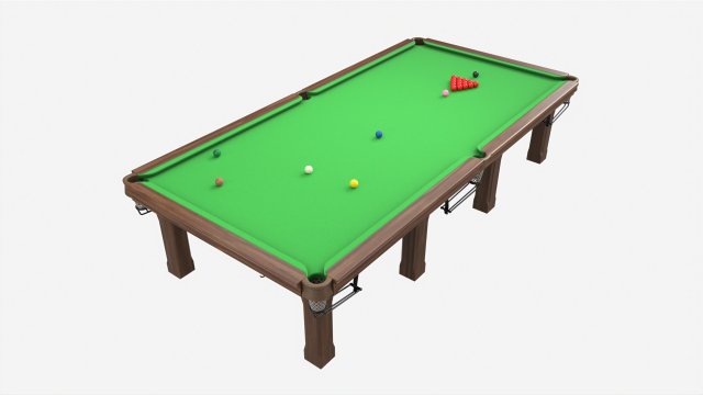 Billiard Snooker Table Full 02 Modello 3D .c4d .max .obj .3ds .fbx .stl .blend 