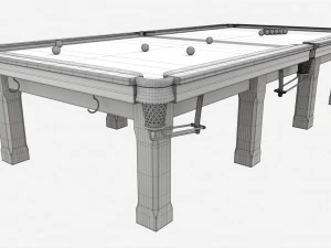 Billiard Snooker Table Full 02 3D Model