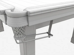 Billiard Snooker Table Full 02 3D Model