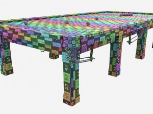 Billiard Snooker Table Full 02 Modello 3D