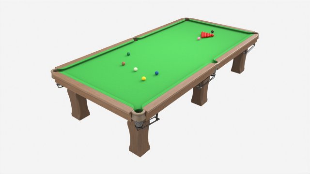 Billiard Snooker Table Full 03 Modello 3D .c4d .max .obj .3ds .fbx .stl .blend 