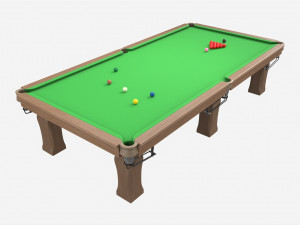Billiard Snooker Table Full 03 3D Model