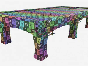 Billiard Snooker Table Full 03 3D Model