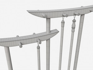 Calligrapghy Brush Hanger with Brushes 3D Model