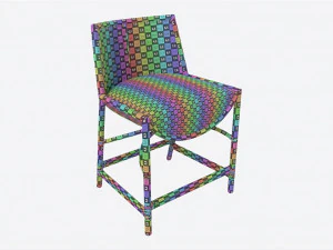 Counter Stool Baker Taru 3D Model