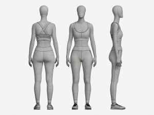 Female Mannequin in Sport Clothes Modello 3D