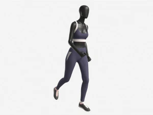 Maniqu&iacute; femenino en ropa deportiva en acci&oacute;n Modelo 3D